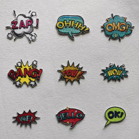 Letter Embroidered Patches On Clothes self-adhesive Applique Patch Iron On Patches For Clothing Stickers Sewing Badge HELLO WOW