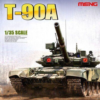 ชุดสร้างโมเดลรถถังพลาสติก T-90A TS-006 Meng 1/35และรถถังประจัญบานหลักสำหรับคอลเลกชัน S Hoy DIY