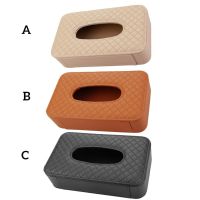 Car Tissue Holder Sun Visor Napkin Case Faux Leather Vehicle Backseat Paper Towel Box Tray Container Hanging Style