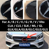 โลโก้กริลล์สำหรับ Mercedes A W176 W177 B C W204 W205 ตราสัญลักษณ์ V G Benz W203 C203 C204 C205 W206 E W212 W213 GLA X156 CLA C117 CLS ML W166 GL GLK X204 GLA X156 GLC X253 C253 GLE VITO กระจังหน้า ตรา Facelift อุปกรณ์ปรับแต่งเครื่องราชอิสริยาภรณ์