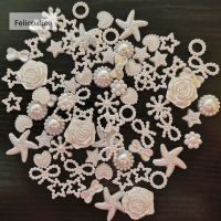 1000pcs  White  ABS Resin Flatback Round Flower Bowknot Pearls For DIY Phone Art Non Hotfix Rhinestones Pearl Shoes Beads Beads