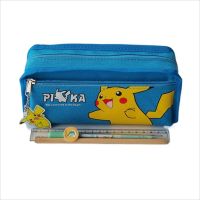 MAGNAA อนิเมะคาวาอิ Pikachu เครื่องเขียนเด็กนักเรียนดินสอพิกาจูกระเป๋ากล่องดินสอปากกาดินสอพิกาจูกล่องเครื่องเขียน