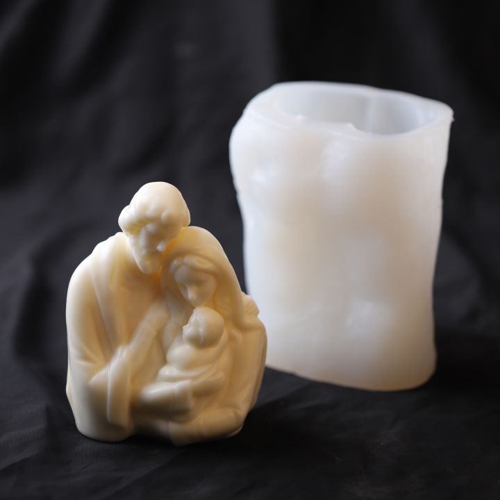 home-decoration-gypsum-mold-family-jesus-family-virgin-mary-candle-silicone