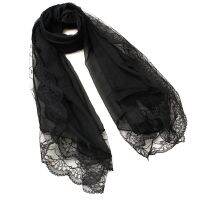 【Miki Xinyuan】ผ้าพันคอผู้หญิง ChiffonScarf Wrap Scarf Black