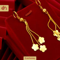 Everhoney Drop Leafs โซ่ยาว Dangle 18K Gold Plated พู่ Drop ต่างหูสำหรับผู้หญิงวัยรุ่น Girls