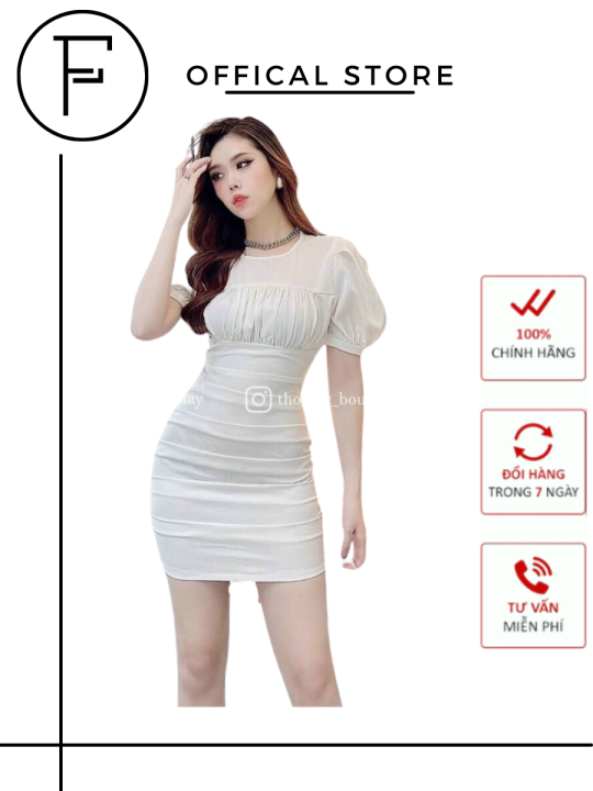 Đầm nữ F0113 đẹp kiểu dáng đầm body tay phồng cao cấp FEAT FASHION ...