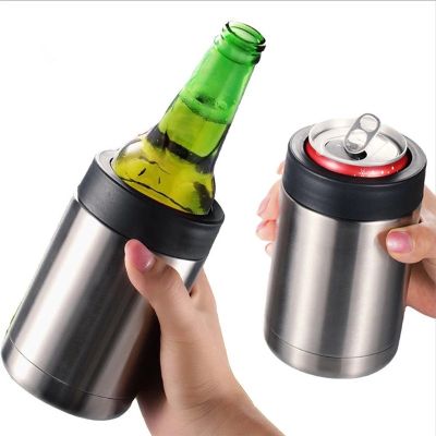 12Oz Cooler Beer Vacuum Thermos 304 Stainless Steel Heater double-walled Beer Cooler Skinny Coke Cooler Thermos Vacuum Unique