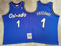 เสื้อกีฬาปักลายประณีตสำหรับผู้ชายออร์แลนโดเมจิก Anfernee Hardaway Mitchell Hardness Hardwood Classic Jersey-สีดำ/ สีฟ้า/สีขาว