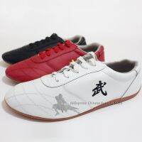 Unisex Soft Leather Kung fu Tai chi Shoes Martial arts Wushu Sports Sneakers with Embroidery