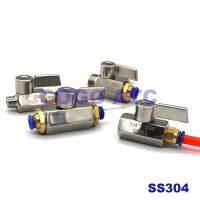 1/2 1/4 SS304 Pneumatic Mini Ball Valve 4mm 12mm Air Compressor Pump Pipe Switch Venting Valve Inner Outer Wire Quick Connector