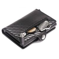 【CW】✉  Custom Card Holder Anti-theft Carbon Wallet Men Credit Coins   Money