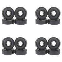 16x High-Speed 608RS Hybrid Black Ceramic Bearings Skateboard Bearings Ceramic Plastic Arc 608 Bearings