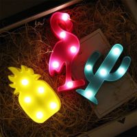 LED Night Light Lamp 3D Cartoon Pineapple Flamingo Cactus Shape Christmas Decor Gift Ornaments Home decoration crafts