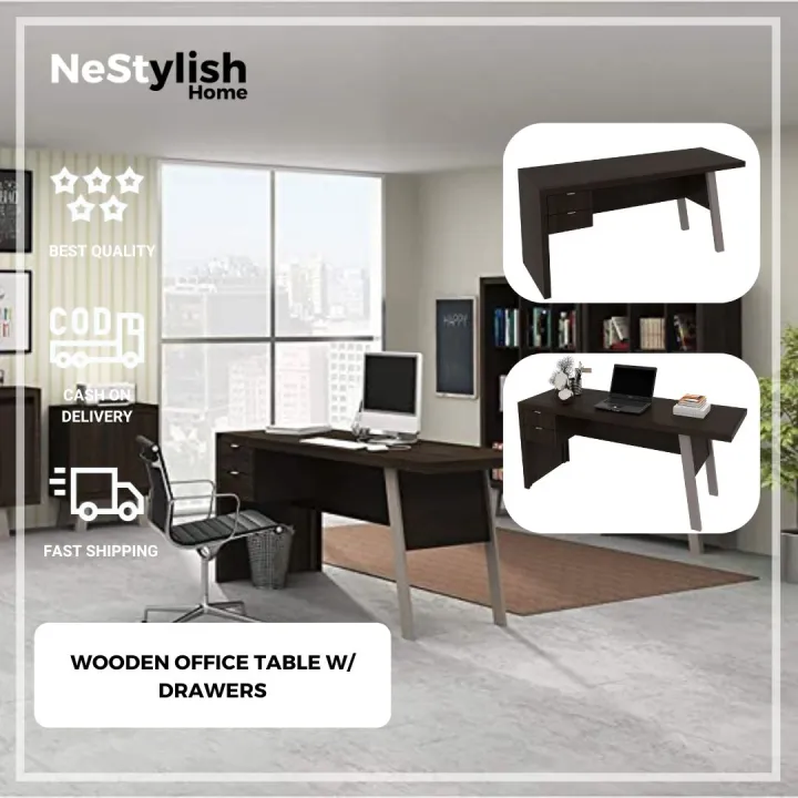 NeStylish Home Solid Wood Office Table with Drawers/ Multipurpose Study