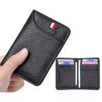 Genuine Leather Card ID Holder Package Certificate Bank Credit Compact Card Holder Case Multi-functional Set Clip Bag Cover Card Holders