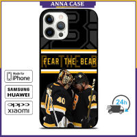 Boston Bruins Fear The Bear Phone Case for iPhone 14 Pro Max / iPhone 13 Pro Max / iPhone 12 Pro Max / XS Max / Samsung Galaxy Note 10 Plus / S22 Ultra / S21 Plus Anti-fall Protective Case Cover