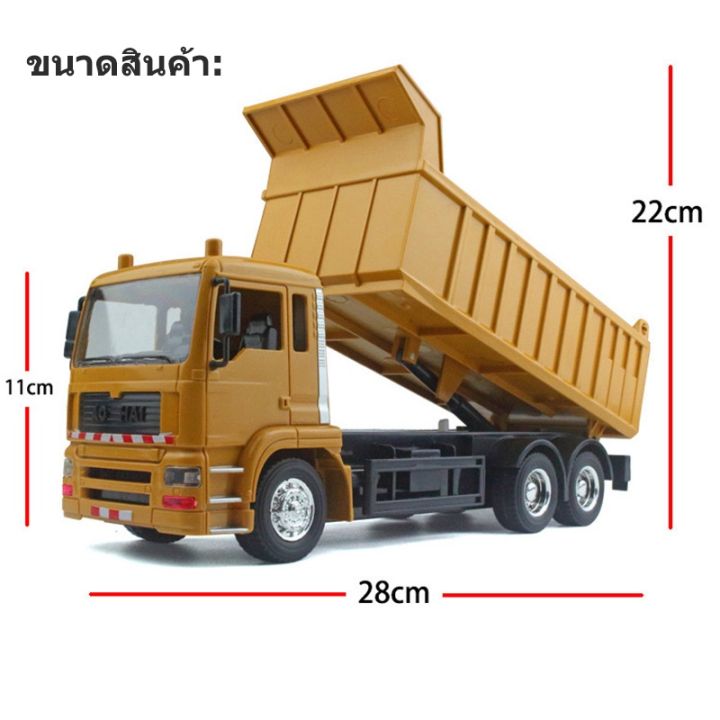 รถบังคับ-รถบรรทุกดั้มบังคับวิทยุ-รถก่อสร้างบังคับ-รถบังคับวิทยุ-รถของเล่น-ของเล่นเด็ก-มีไฟและเสียง-ชาร์จแบตด้วยสายusb-scale1-24