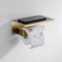 ที่ใส่กระดาษชำระสแตนเลสห้องอาบน้ำ Wall Mount WC Paper Phone Holder Shelf ผ้าขนหนู Roll Shelf Accessories