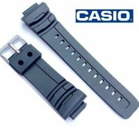 【ซู】สายนาฬิกายางสีดำพร้อมหัวเข็มขัดสแตนเลสสำหรับ Casio