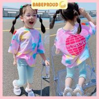 Babeprod เสื้อยืดแขนสั้นเด็กผู้หญิง1-7ปีเสื้อผ้าเด็ก,เสื้อยืดเด็กเสื้อผ้าหน้าร้อนผ้าฝ้ายสำหรับเด็กเสื้อฤดูร้อนสไตล์เกาหลี