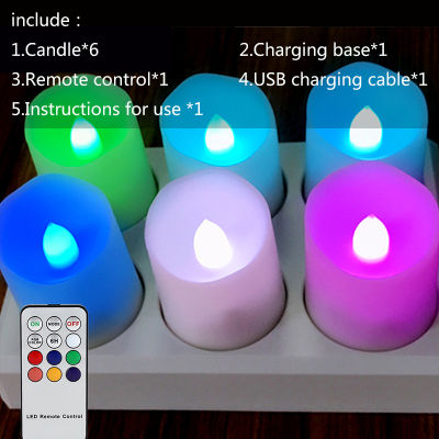 USB Rechargeable Led Candles Flashing Flameless Tealight With Timer Remote Control For Christmas New Year  Home Decor Candle