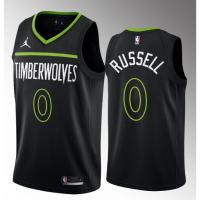 【Hot Pressed】2023 Nba Minnersota Timberwolves No. 0 Russell Black Basketball Jersey