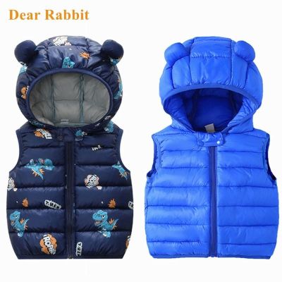 （Good baby store） 2022 Autumn Warm Down Vest Baby Cotton Waistcoat Kids Outerwear Children Clothing Boys Hooded Jacket toddler girl winter clothes