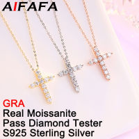 AIFAFA จริง5.5กะรัต Moissanite สร้อยคอจี้ Rose Gold S925 Silver Gold คอเครื่องประดับผ่านเพชร Tester