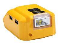 Dewalt Suitable for 20V battery with two USB ports for 5V 2.1A and 12V2A output and 3W LED