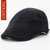 CNTANG 6สีคลาสสิกสีทึบ Casual Berets แฟชั่น R Cotton Visor หมวกสำหรับชาย Vintage หมวกแบนยี่ห้อฤดูร้อน Beret