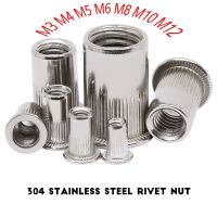 50 Pcs 304  Stainless Steel Rivet Nut M3 M4 M5 M6 M8 M10 M12 Flat Countersunk Rivet Nut Insert Rivnut Nutsert Nails Screws Fasteners