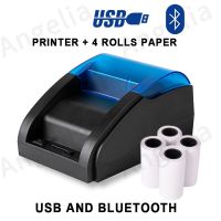 58MM Desktop POS USB Bluetooth Thermal Receipt Printer  Sales Shop Support Windows Android Mac System with High Speed Printing Fax Paper Rolls