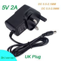 【Free-delivery】 dfhrtdu7r575 1ชิ้นตัวแปลง5V2A ไฟฟ้ากระแสสลับ100โวลต์-240โวลต์แหล่งจ่ายไฟ DC 5โวลต์2A 1000mA ที่ชาร์จปลั๊กในสหราชอาณาจักรอังกฤษ