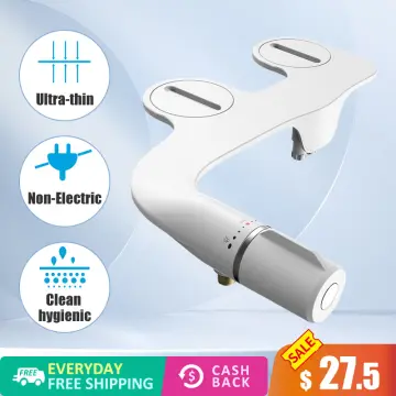 SAMODRA Ultra-Slim Bidet Attachment for Toilet - Dual Nozzle (Frontal &  Rear Wash) Hygienic Bidets for Existing Toilets - Adjustable Water Pressure