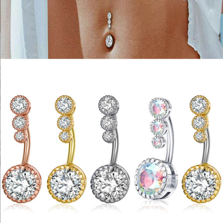 Lymphadrainage Sexy Belly Button Belly Button Ring Navel Nail Diamond Encrusted Navel Nails Rose 