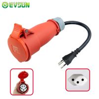 ✘ EVSUN EV Charger Switzerland Plug to CEE Red Power Female Plug 5 Pins Socket Adapter For 16A 3 Phase 11KW Portable Charger