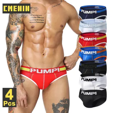 PUMP 3Pcs Mesh Hip Raise Cotton Sexy Underwear Men Jockstrap Briefs Hot  Sale Men Bikini Underpants Male Panties Cartoon Mens Underpants H117