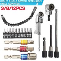 Universal Flexible 1/4 Hex Drill Bit Extension Set Socket Adapter Converter Grip Screwdriver Right Angle Drill Attachment Kit Drills  Drivers