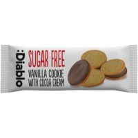 สินค้านำเข้า ♦ (x 5) Diablo Sugar Free Vanilla Cookies with Cocoa Cream 44g เดียโบล วานิลลาคุกกี้ สอดไส้ครีมโกโก้ ไม่มีน้ำตาล 44 กรัม