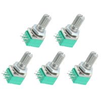 【CW】 5PCS RK097NS Potentiometer 15mm 6Pin RK097 B1K 5K 10K 20K 50K 100K 500K Audio Shaft Amplifier Potentiometers kit