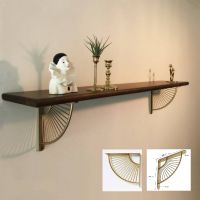 【CC】 Gold Shelf Bracket Fan-shaped Book Wall Supports Antique Iron Shelves Holder