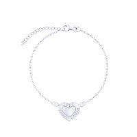 Silver thai   Silver Sweet Heart Bracelets เครื่องประดับเงินแท้กำไลรูปหัวใจ