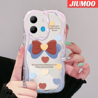 JIUMOO เคสสำหรับ Infinix Smart 6 HD Smart 6 Plus Smart 7รูปทรงโบว์ผูกเคสเนื้อครีมนิ่มกันกระแทกเคสโทรศัพท์โปร่งใส TPU ซิลิกาแบบใสเจลป้องกันการตกหล่นฝาครอบป้องกันเลนส์กล้องถ่ายรูป