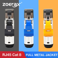 ZoeRax CAT6A/CAT7/Cat8ตัวเชื่อมต่อสายเคเบิลอีเทอร์เน็ตRJ45เครื่องมือโลหะฟรีปลั๊กเลิกจ้างง่ายสำหรับ2Ghz 40G Double Shielded SolidสายLAN