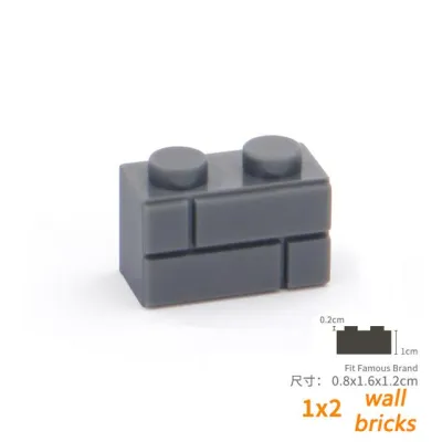【CC】☈✔  200 Bulk Blocks Wall Figures Bricks 1x2 Dots Educational for Children Size Compatible With 98283