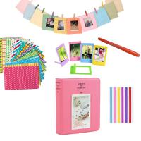 64 Pockets Album Container + 10-IN-1 Kits for Fujifilm Instax Mini 7s 8 9 70 90 SP-2 Photo Film ( Hanging Frames + Sticker + Pen)