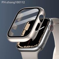 Glass Cover For Apple Watch Case 45mm 41mm 44mm 40mm 42mm 38mm Bumper Tempered Case Screen Protector iwatch serise 8 6 se 7 Case
