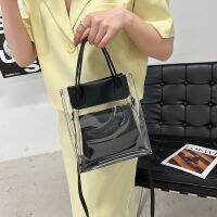 New Style Jelly Feel PVC Shoulder Bag Personality ins Korean Version Simple Messenger Transparent Beach Casual Handbag 【AUG】