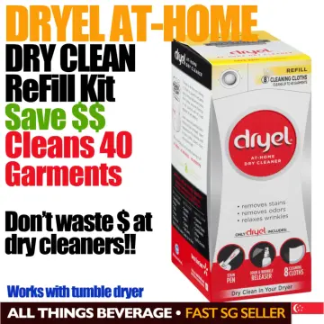 Dryel At-Home Dry Cleaner Refill Kit, Includes Dry Cleaning Cloths and  To-Go Stain Removal Pen - 10 Load Capacity
