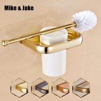 ▧❍ Bathroom copper bathroom toilet brush holder suits gold toilet holder Bathroom hardware accessories Toilet brush shelf MJ877